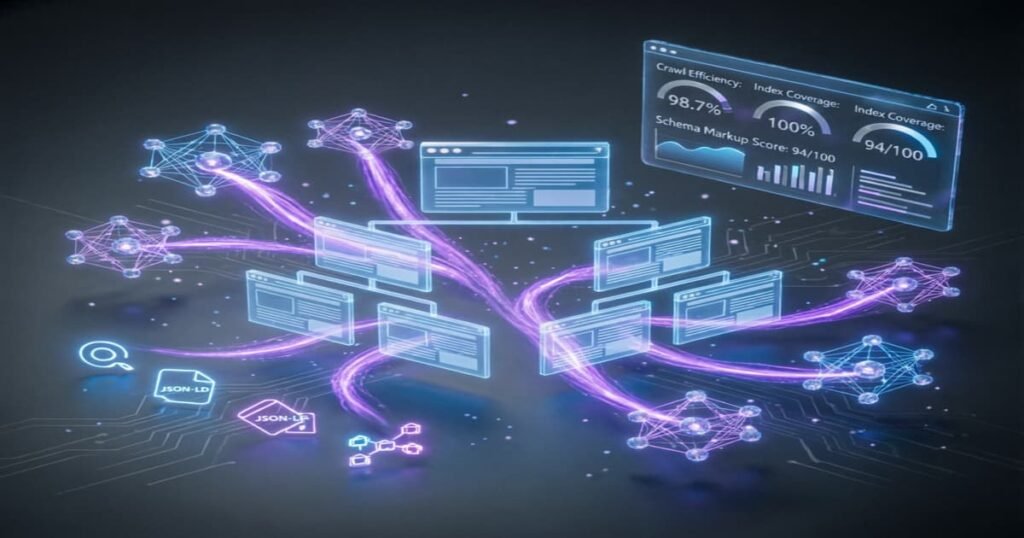 Technical SEO for AI search engines concept illustration